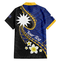 Personalised Nauru Family Matching Short Sleeve Bodycon Dress and Hawaiian Shirt Naoero Proud Plumeria LT01 - Polynesian Pride