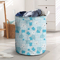 Hawaii Anthurium Tiare Pikake Lei Laundry Basket UliUli Lauhala Art Pattern