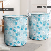 Hawaii Anthurium Tiare Pikake Lei Laundry Basket UliUli Lauhala Art Pattern