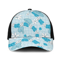 Hawaii Anthurium Tiare Pikake Lei Baseball Net Cap UliUli Lauhala Art Pattern