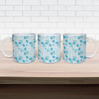 Hawaii Anthurium Tiare Pikake Lei Ceramic Mug UliUli Lauhala Art Pattern