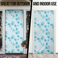 Hawaii Anthurium Tiare Pikake Lei Door Cover UliUli Lauhala Art Pattern