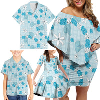 Hawaii Anthurium Tiare Pikake Lei Family Matching Off Shoulder Short Dress and Hawaiian Shirt UliUli Lauhala Art Pattern LT01 - Polynesian Pride