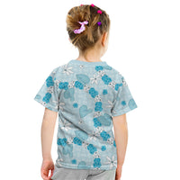 Hawaii Anthurium Tiare Pikake Lei Kid T Shirt UliUli Lauhala Art Pattern