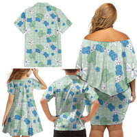 Hawaii Anthurium Tiare Pikake Lei Family Matching Off Shoulder Short Dress and Hawaiian Shirt Omaomao Lauhala Art Pattern LT01 - Polynesian Pride
