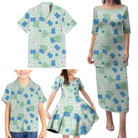 Hawaii Anthurium Tiare Pikake Lei Family Matching Puletasi and Hawaiian Shirt Omaomao Lauhala Art Pattern LT01 - Polynesian Pride