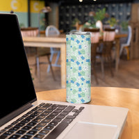 Hawaii Anthurium Tiare Pikake Lei Skinny Tumbler Omaomao Lauhala Art Pattern