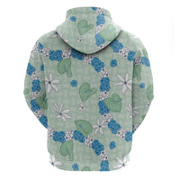 Hawaii Anthurium Tiare Pikake Lei Zip Hoodie Omaomao Lauhala Art Pattern