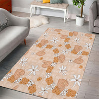 Hawaii Anthurium Tiare Pikake Lei Area Rug Alani Lauhala Art Pattern