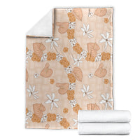 Hawaii Anthurium Tiare Pikake Lei Blanket Alani Lauhala Art Pattern