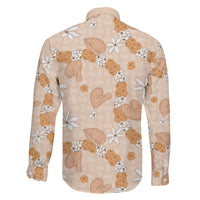 Hawaii Anthurium Tiare Pikake Lei Family Matching Off The Shoulder Long Sleeve Dress and Hawaiian Shirt Alani Lauhala Art Pattern LT01 - Polynesian Pride