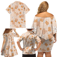 Hawaii Anthurium Tiare Pikake Lei Family Matching Off Shoulder Short Dress and Hawaiian Shirt Alani Lauhala Art Pattern LT01 - Polynesian Pride