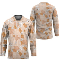 Hawaii Anthurium Tiare Pikake Lei Hockey Jersey Alani Lauhala Art Pattern