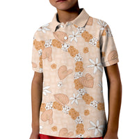 Hawaii Anthurium Tiare Pikake Lei Kid Polo Shirt Alani Lauhala Art Pattern
