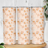 Hawaii Anthurium Tiare Pikake Lei Skinny Tumbler Alani Lauhala Art Pattern