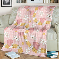 Hawaii Anthurium Tiare Pikake Lei Blanket Akala Lauhala Art Pattern