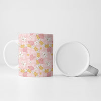 Hawaii Anthurium Tiare Pikake Lei Ceramic Mug Akala Lauhala Art Pattern