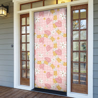 Hawaii Anthurium Tiare Pikake Lei Door Cover Akala Lauhala Art Pattern