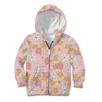 Hawaii Anthurium Tiare Pikake Lei Kid Hoodie Akala Lauhala Art Pattern