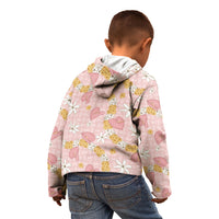 Hawaii Anthurium Tiare Pikake Lei Kid Hoodie Akala Lauhala Art Pattern