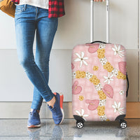 Hawaii Anthurium Tiare Pikake Lei Luggage Cover Akala Lauhala Art Pattern