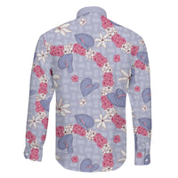 Hawaii Anthurium Tiare Pikake Lei Family Matching Off The Shoulder Long Sleeve Dress and Hawaiian Shirt Poni Lauhala Art Pattern LT01 - Polynesian Pride