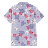 Hawaii Anthurium Tiare Pikake Lei Family Matching Off Shoulder Maxi Dress and Hawaiian Shirt Poni Lauhala Art Pattern LT01 - Polynesian Pride