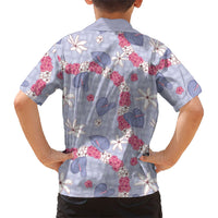 Hawaii Anthurium Tiare Pikake Lei Family Matching Off Shoulder Short Dress and Hawaiian Shirt Poni Lauhala Art Pattern LT01 - Polynesian Pride