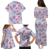 Hawaii Anthurium Tiare Pikake Lei Family Matching Puletasi and Hawaiian Shirt Poni Lauhala Art Pattern LT01 - Polynesian Pride