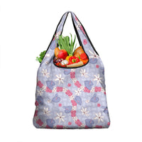 Hawaii Anthurium Tiare Pikake Lei Grocery Bag Poni Lauhala Art Pattern