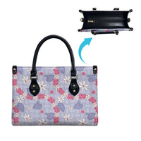Hawaii Anthurium Tiare Pikake Lei Leather Bag Poni Lauhala Art Pattern