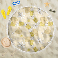 Hawaii Anthurium Tiare Pikake Lei Beach Blanket Melemele Lauhala Art Pattern