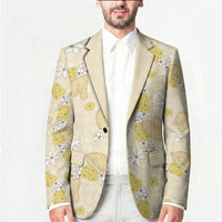 Hawaii Anthurium Tiare Pikake Lei Blazer Melemele Lauhala Art Pattern