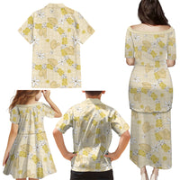 Hawaii Anthurium Tiare Pikake Lei Family Matching Puletasi and Hawaiian Shirt Melemele Lauhala Art Pattern LT01 - Polynesian Pride