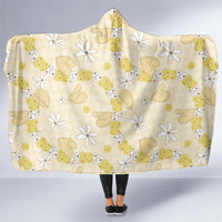 Hawaii Anthurium Tiare Pikake Lei Hooded Blanket Melemele Lauhala Art Pattern