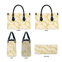 Hawaii Anthurium Tiare Pikake Lei Leather Bag Melemele Lauhala Art Pattern