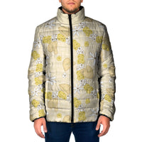 Hawaii Anthurium Tiare Pikake Lei Padded Jacket Melemele Lauhala Art Pattern