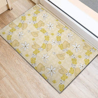 Hawaii Anthurium Tiare Pikake Lei Rubber Doormat Melemele Lauhala Art Pattern