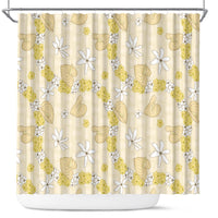 Hawaii Anthurium Tiare Pikake Lei Shower Curtain Melemele Lauhala Art Pattern
