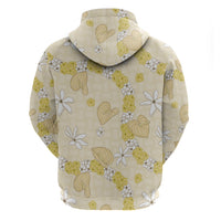 Hawaii Anthurium Tiare Pikake Lei Zip Hoodie Melemele Lauhala Art Pattern