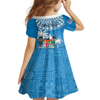Personalised Fiji Kid Short Sleeve Dress Bula Fijian Tapa Pattern LT01 - Polynesian Pride