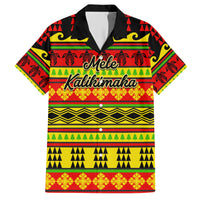 Custom Hawaii Christmas Family Matching Short Sleeve Bodycon Dress and Hawaiian Shirt Hawaiian Quilt Pattern Reggae Version LT01 Dad's Shirt - Short Sleeve Art - Polynesian Pride