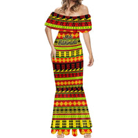 Custom Hawaii Christmas Mermaid Dress Hawaiian Quilt Pattern Reggae Version LT01 - Polynesian Pride