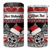 Custom New Zealand Christmas 4 in 1 Can Cooler Tumbler Maori Meri Kirihimete Moko LT01 One Size: 16 oz Red - Polynesian Pride