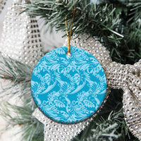 Tahiti Ninamu Tiare Floral Ceramic Ornament Monstera Palm Tropical Leaves - Polynesian Pride