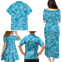 Tahiti Ninamu Tiare Floral Family Matching Puletasi and Hawaiian Shirt Monstera Palm Tropical Leaves LT01 - Polynesian Pride