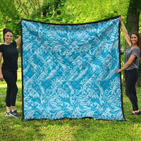Tahiti Ninamu Tiare Floral Quilt Monstera Palm Tropical Leaves - Polynesian Pride