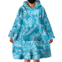 Tahiti Ninamu Tiare Floral Wearable Blanket Hoodie Monstera Palm Tropical Leaves LT01 - Polynesian Pride