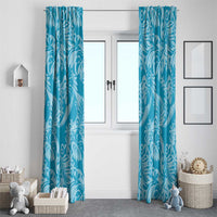 Tahiti Ninamu Tiare Floral Window Curtain Monstera Palm Tropical Leaves - Polynesian Pride
