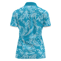 Tahiti Ninamu Tiare Floral Women Polo Shirt Monstera Palm Tropical Leaves LT01 - Polynesian Pride